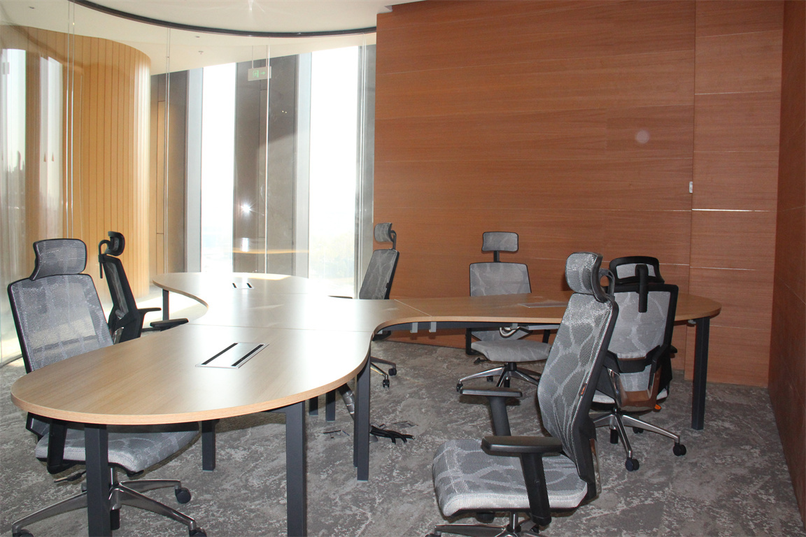 会议区域弧形板式会议桌椅 (3)